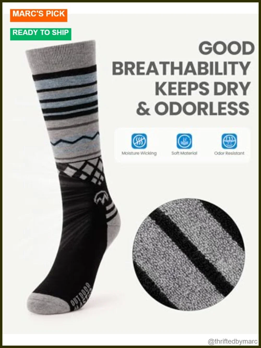 Merino Wool Ski Socks Unisex Thermal Winter Snowboarding Socks